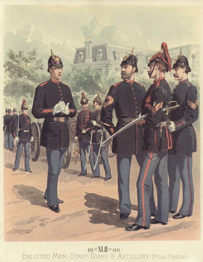 Enlisted men, staff corps and artillery in full dress by Henry Alexander Ogden